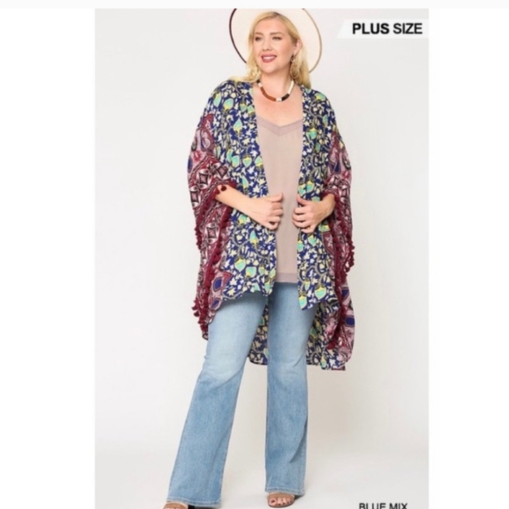 Gigio by Umgee NWT Size XL Open Cardigan/ Duster/Kimono - Picture 3 of 5